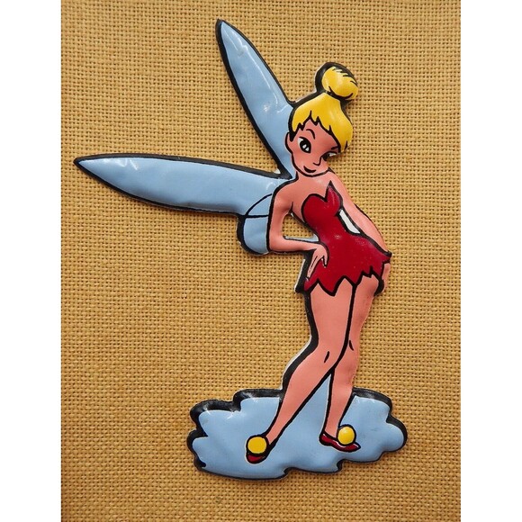 Walt Disney Puffy Tinkerbell 2-D Wall Art Picture Frame 1960s Hanging - Picture 2 of 5